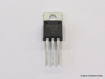 Close-up of the Mitsubishi RD06HVF1-501 6W VHF RF Power Mosfet with visible 'G5' marking, highlighting its specifications.