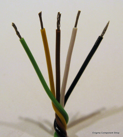 Black Hook-up wire 7-0.2 featuring a 7/0.2 tinned copper centre core and a durable 0.3mm PVC outer sheath, ideal for electrical applications, sold in 5m lengths.