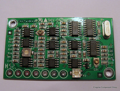 Mini Stereo Encoder for FM broadcast by Enigma Broadcast, a compact and high-performance stereo encoder module ideal for converting mono FM transmitters into stereo. Measures 64mm x 36mm, designed for easy integration into small setups.