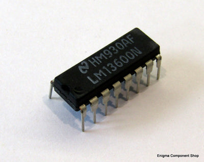 LM13600N - NJM13600D Dual Transconductance Op-amp in 16-pin DIL package, ideal for various electronic circuits and applications.