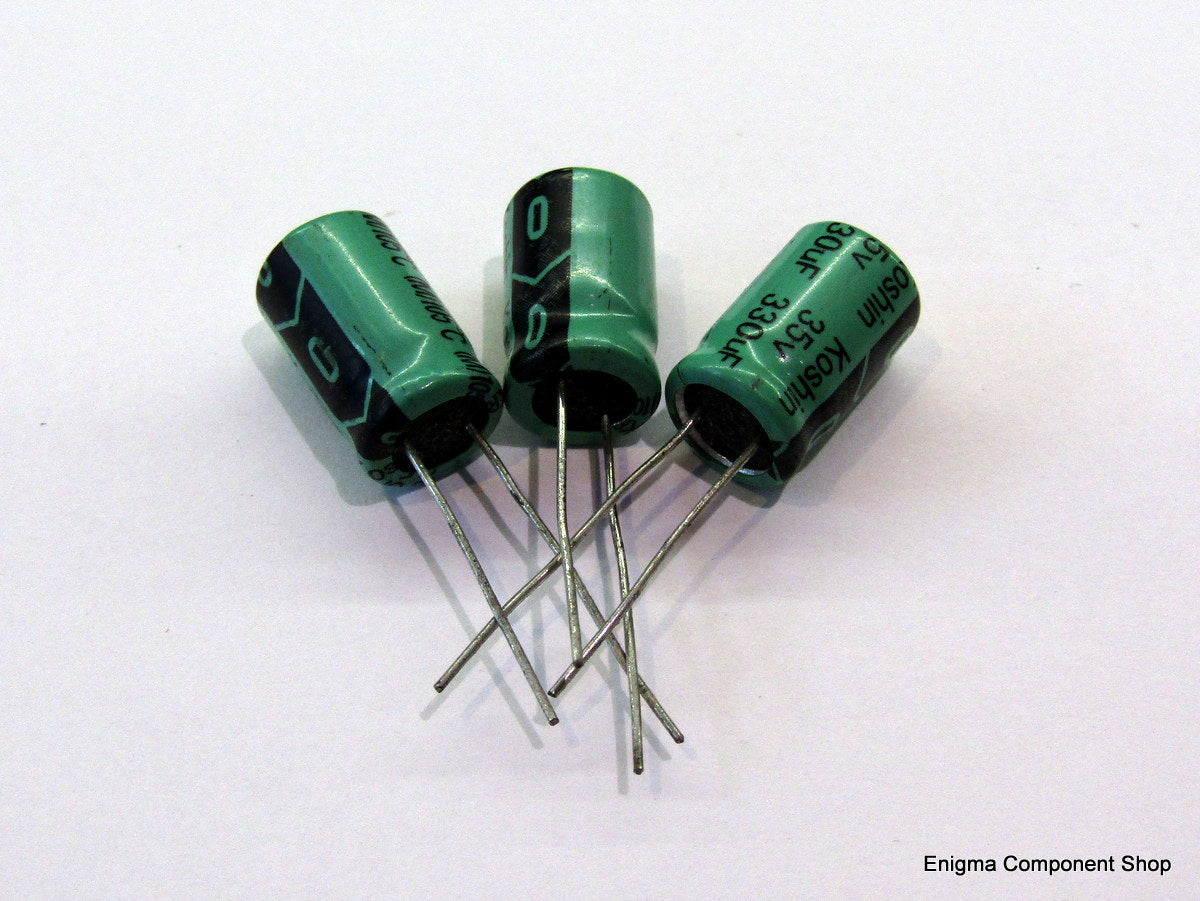 Electrolytic Capacitor 330uF 35V (5pc) – Enigma Component Shop Ltd.